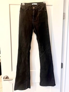 Zara Black High-Rise Flare Jeans